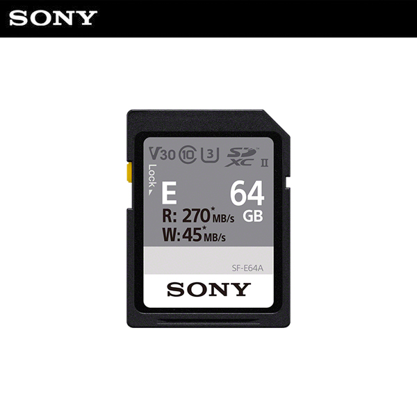 소니 SF-E64A (SDXC UHS-Ⅱ 64GB 읽기 270mb/s 쓰기 45mb/s 4K SD 메모리카드)